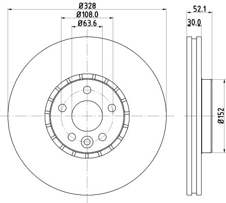 8DD 355 116-181 BEHR/HELLA/PAGID Тормозной диск (фото 1)