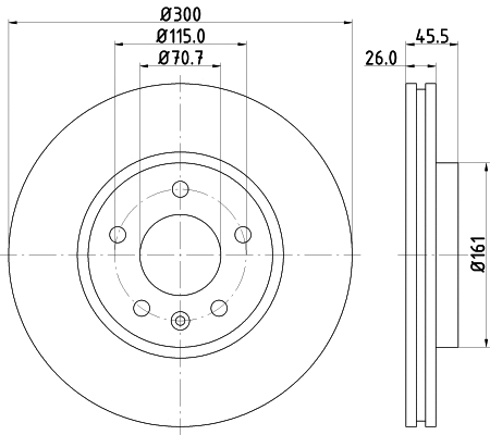 8DD 355 116-591 BEHR/HELLA/PAGID Тормозной диск (фото 1)