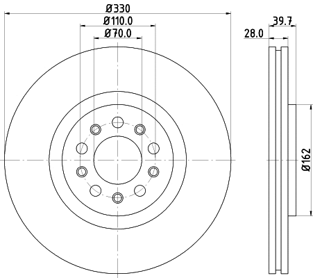 8DD 355 116-651 BEHR/HELLA/PAGID Тормозной диск (фото 1)
