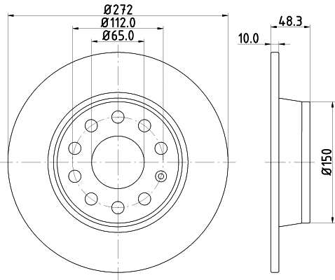 8DD 355 116-972 BEHR/HELLA/PAGID Тормозной диск (фото 1)