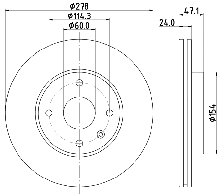 8DD 355 117-061 BEHR/HELLA/PAGID Тормозной диск (фото 1)