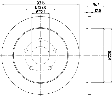 8DD 355 117-101 BEHR/HELLA/PAGID Тормозной диск (фото 1)