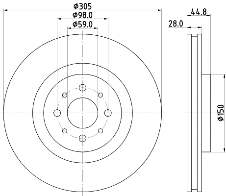 8DD 355 117-111 BEHR/HELLA/PAGID Тормозной диск (фото 1)