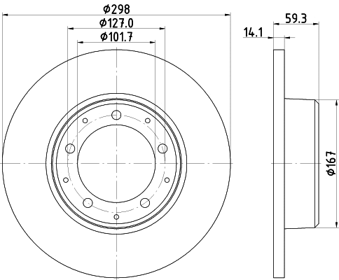 8DD 355 117-271 BEHR/HELLA/PAGID Тормозной диск (фото 1)