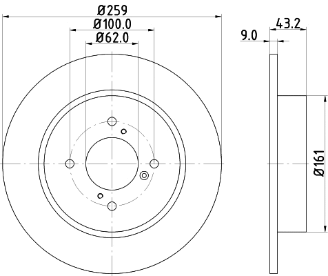 8DD 355 117-301 BEHR/HELLA/PAGID Тормозной диск (фото 1)