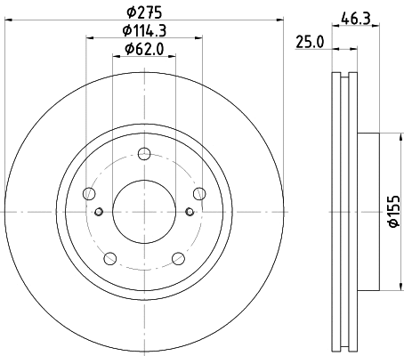 8DD 355 117-361 BEHR/HELLA/PAGID Тормозной диск (фото 1)