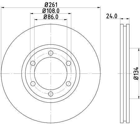 8DD 355 117-401 BEHR/HELLA/PAGID Тормозной диск (фото 1)