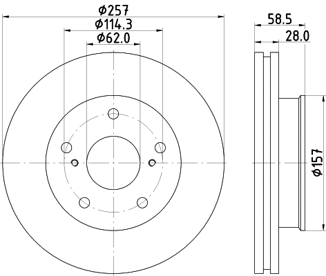 8DD 355 117-821 BEHR/HELLA/PAGID Тормозной диск (фото 1)