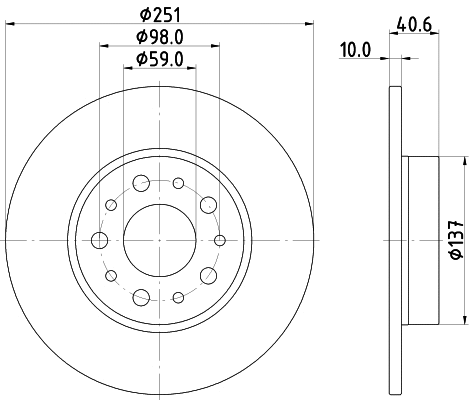 8DD 355 118-071 BEHR/HELLA/PAGID Тормозной диск (фото 1)