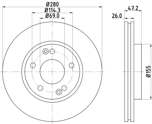 8DD 355 118-151 BEHR/HELLA/PAGID Тормозной диск (фото 1)