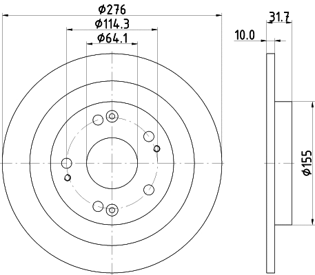 8DD 355 118-351 BEHR/HELLA/PAGID Тормозной диск (фото 1)