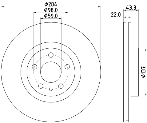 8DD 355 118-411 BEHR/HELLA/PAGID Тормозной диск (фото 1)
