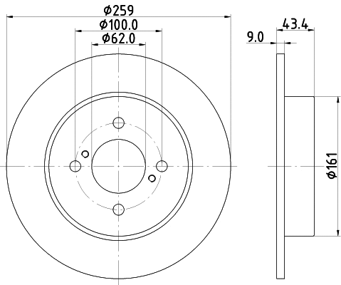 8DD 355 118-511 BEHR/HELLA/PAGID Тормозной диск (фото 1)