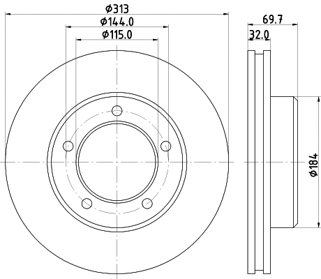 8DD 355 118-591 BEHR/HELLA/PAGID Тормозной диск (фото 1)