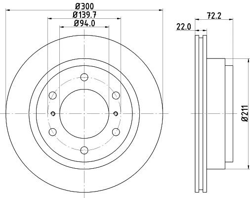 8DD 355 118-651 BEHR/HELLA/PAGID Тормозной диск (фото 1)