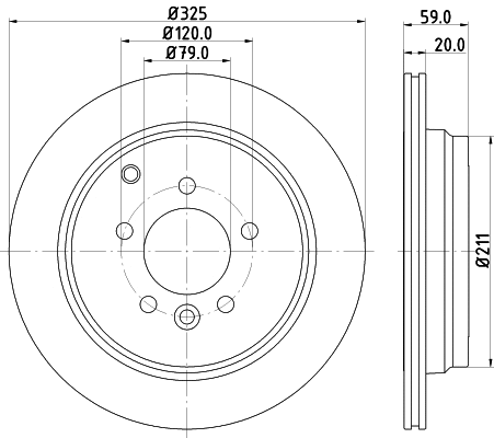 8DD 355 118-771 BEHR/HELLA/PAGID Тормозной диск (фото 1)