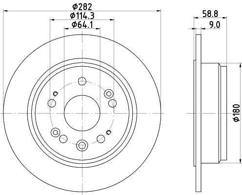 8DD 355 119-031 BEHR/HELLA/PAGID Тормозной диск (фото 1)