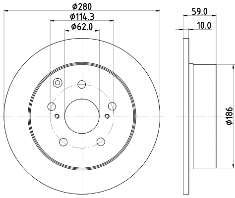 8DD 355 119-121 BEHR/HELLA/PAGID Тормозной диск (фото 1)