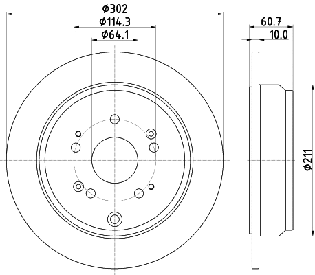 8DD 355 119-221 BEHR/HELLA/PAGID Тормозной диск (фото 1)