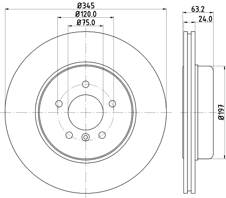 8DD 355 119-341 BEHR/HELLA/PAGID Тормозной диск (фото 1)