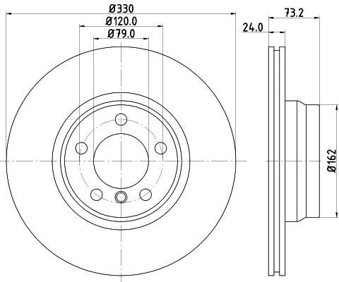 8DD 355 119-562 BEHR/HELLA/PAGID Тормозной диск (фото 1)