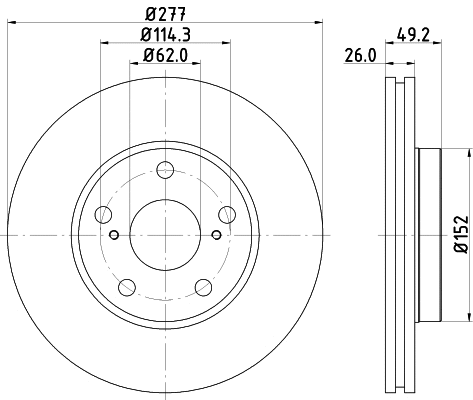 8DD 355 119-661 BEHR/HELLA/PAGID Тормозной диск (фото 1)