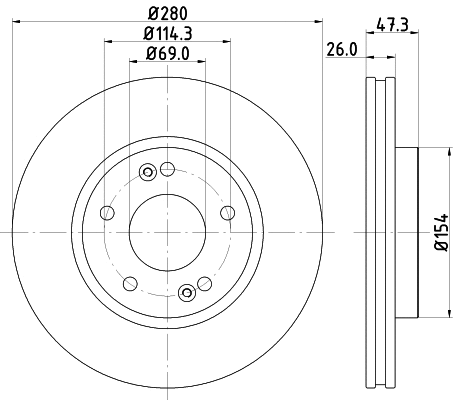8DD 355 120-141 BEHR/HELLA/PAGID Тормозной диск (фото 1)