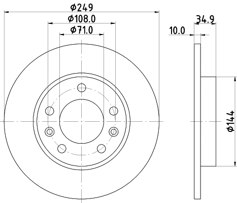 8DD 355 120-581 BEHR/HELLA/PAGID Тормозной диск (фото 1)