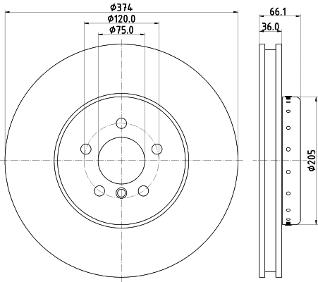 8DD 355 120-691 BEHR/HELLA/PAGID Тормозной диск (фото 1)