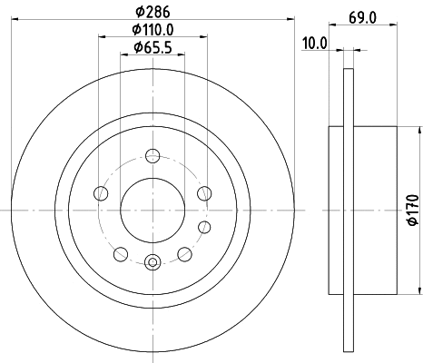 8DD 355 121-952 BEHR/HELLA/PAGID Тормозной диск (фото 1)