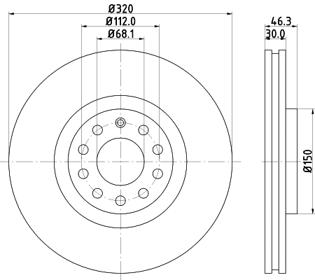 8DD 355 121-982 BEHR/HELLA/PAGID Тормозной диск (фото 1)