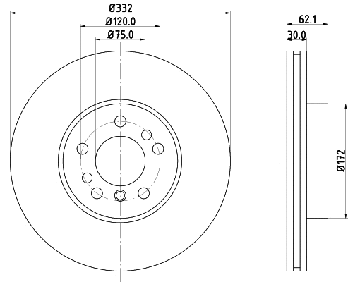 8DD 355 122-012 BEHR/HELLA/PAGID Тормозной диск (фото 1)