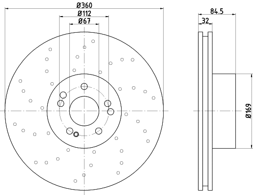 8DD 355 122-032 BEHR/HELLA/PAGID Тормозной диск (фото 1)