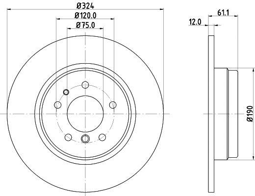 8DD 355 122-062 BEHR/HELLA/PAGID Тормозной диск (фото 1)