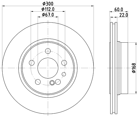 8DD 355 122-222 BEHR/HELLA/PAGID Тормозной диск (фото 1)