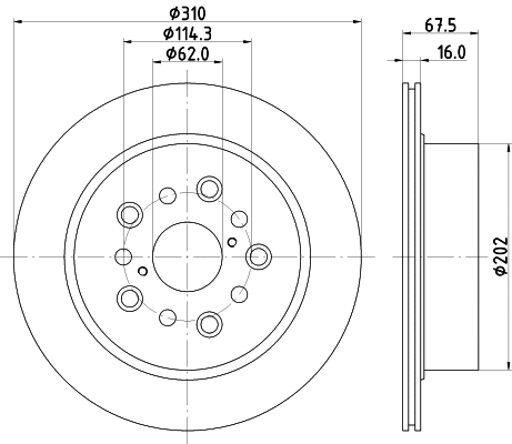 8DD 355 122-231 BEHR/HELLA/PAGID Тормозной диск (фото 1)