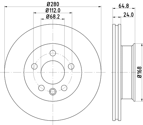 8DD 355 122-392 BEHR/HELLA/PAGID Тормозной диск (фото 1)