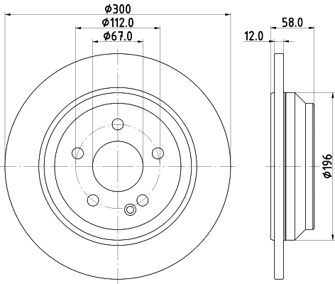 8DD 355 122-441 BEHR/HELLA/PAGID Тормозной диск (фото 1)