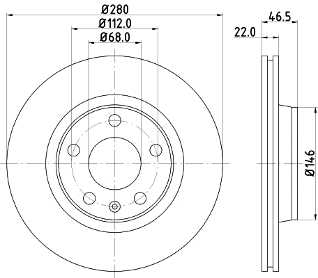 8DD 355 122-442 BEHR/HELLA/PAGID Тормозной диск (фото 1)