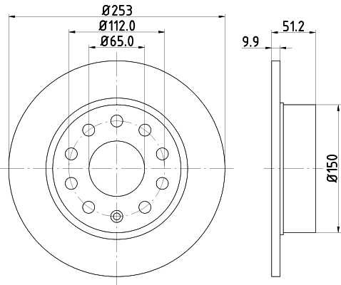 8DD 355 122-612 BEHR/HELLA/PAGID Тормозной диск (фото 1)