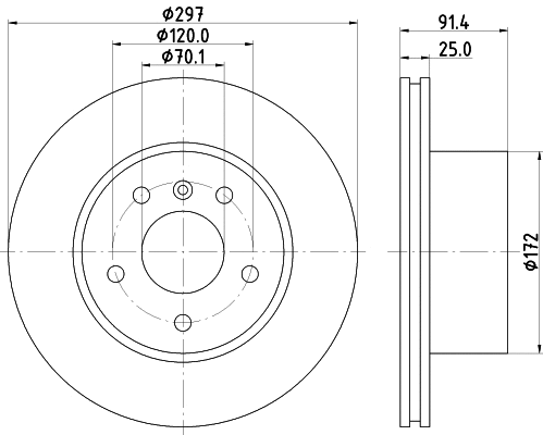 8DD 355 122-712 BEHR/HELLA/PAGID Тормозной диск (фото 1)