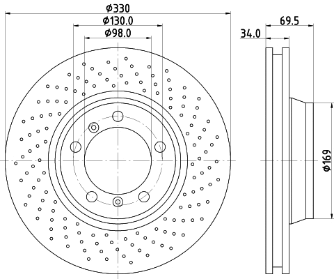 8DD 355 122-832 BEHR/HELLA/PAGID Тормозной диск (фото 1)