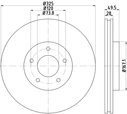 8DD 355 123-052 BEHR/HELLA/PAGID Тормозной диск (фото 1)