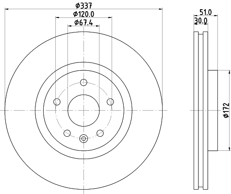 8DD 355 123-082 BEHR/HELLA/PAGID Тормозной диск (фото 1)