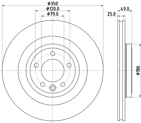 8DD 355 123-091 BEHR/HELLA/PAGID Тормозной диск (фото 1)