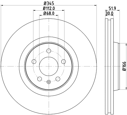 8DD 355 123-112 BEHR/HELLA/PAGID Тормозной диск (фото 1)