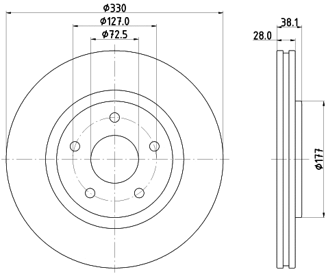 8DD 355 123-151 BEHR/HELLA/PAGID Тормозной диск (фото 1)