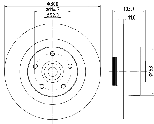 8DD 355 123-171 BEHR/HELLA/PAGID Тормозной диск (фото 1)