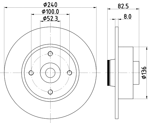 8DD 355 123-241 BEHR/HELLA/PAGID Тормозной диск (фото 1)