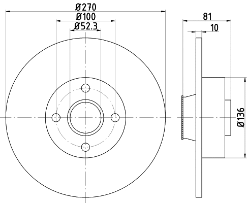 8DD 355 123-271 BEHR/HELLA/PAGID Тормозной диск (фото 1)